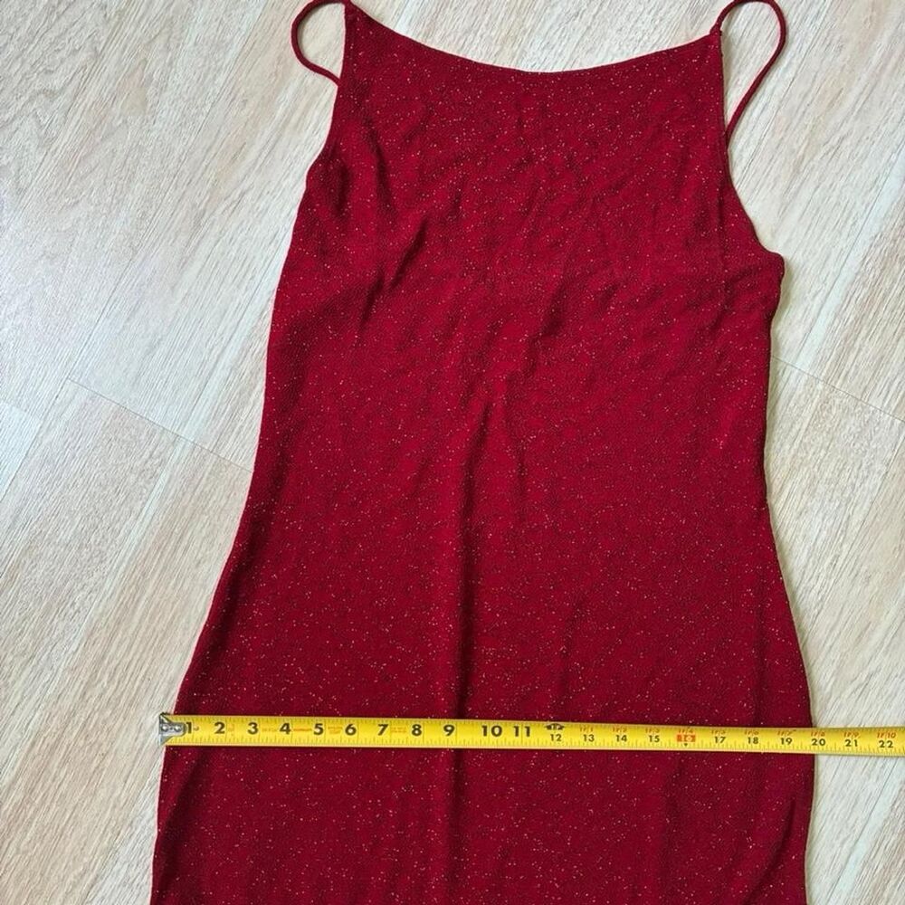 American-vintage Women's Red and Burgundy Dress - Picture 4 of 8